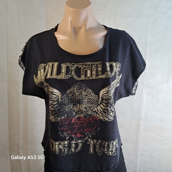 Full Tilt Tops - FULL Tilt Black & Cream Cropped Top Women's Size Medium